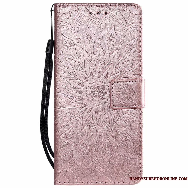 Hoesje Huawei Y5 2019 Folio Roze Anti-fall, Hoes Huawei Y5 2019 Zakken Kaart Patroon