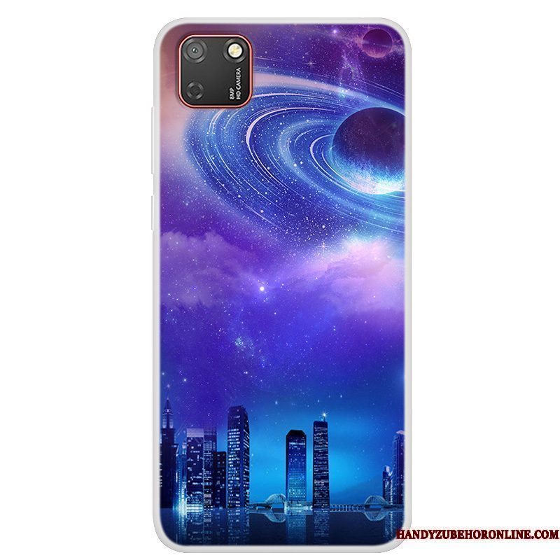 Hoesje Huawei Y5p Geschilderd Blauw Sterrenhemel, Hoes Huawei Y5p Zacht Trendtelefoon