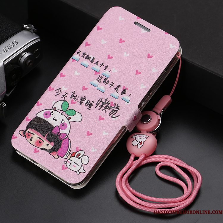 Hoesje Huawei Y6 2018 Spotprent Roze Hanger, Hoes Huawei Y6 2018 Zacht Telefoon