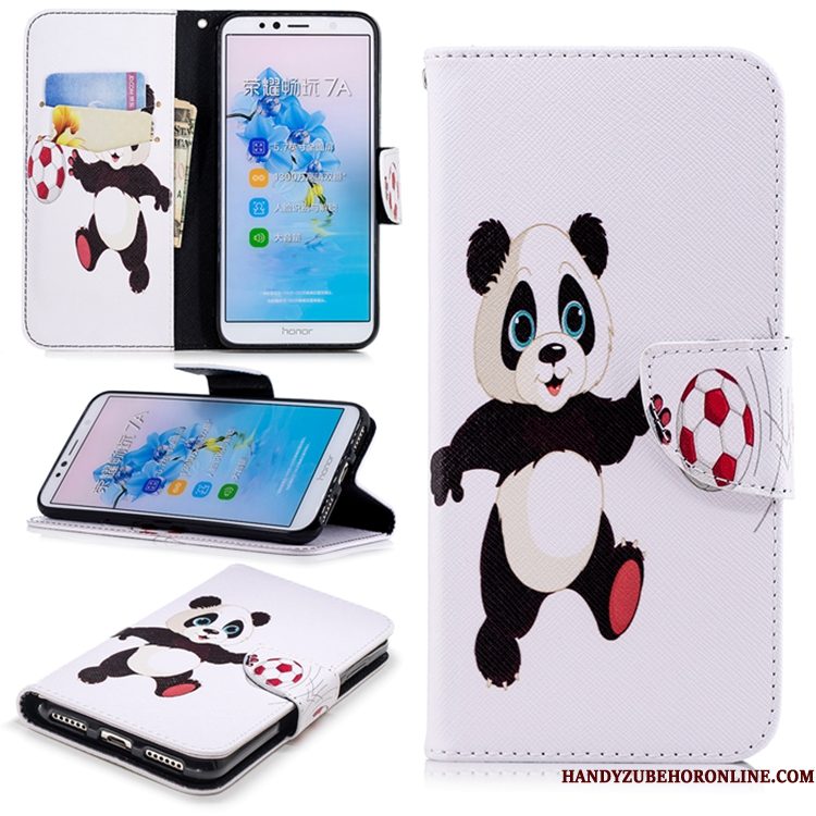 Hoesje Huawei Y6 2018 Zakken Anti-fall Wit, Hoes Huawei Y6 2018 Folio