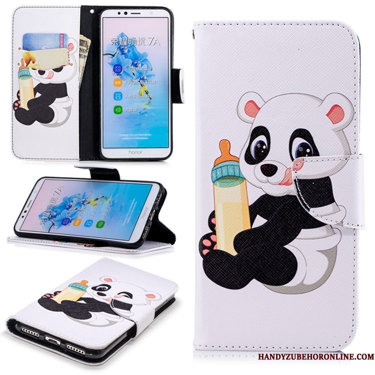 Hoesje Huawei Y6 2018 Zakken Anti-fall Wit, Hoes Huawei Y6 2018 Folio