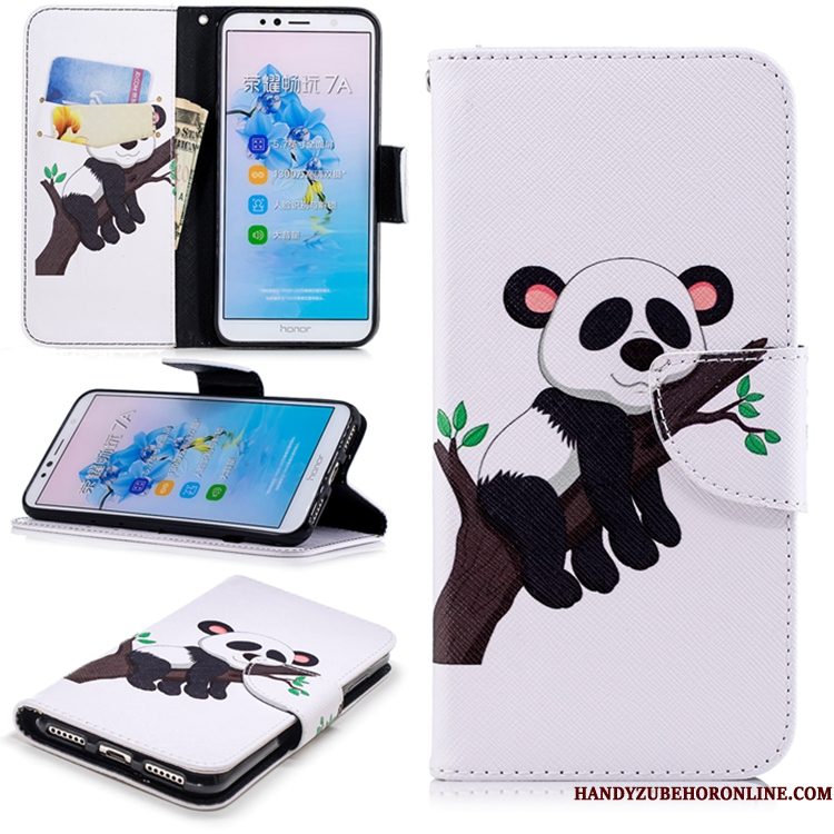 Hoesje Huawei Y6 2018 Zakken Anti-fall Wit, Hoes Huawei Y6 2018 Folio