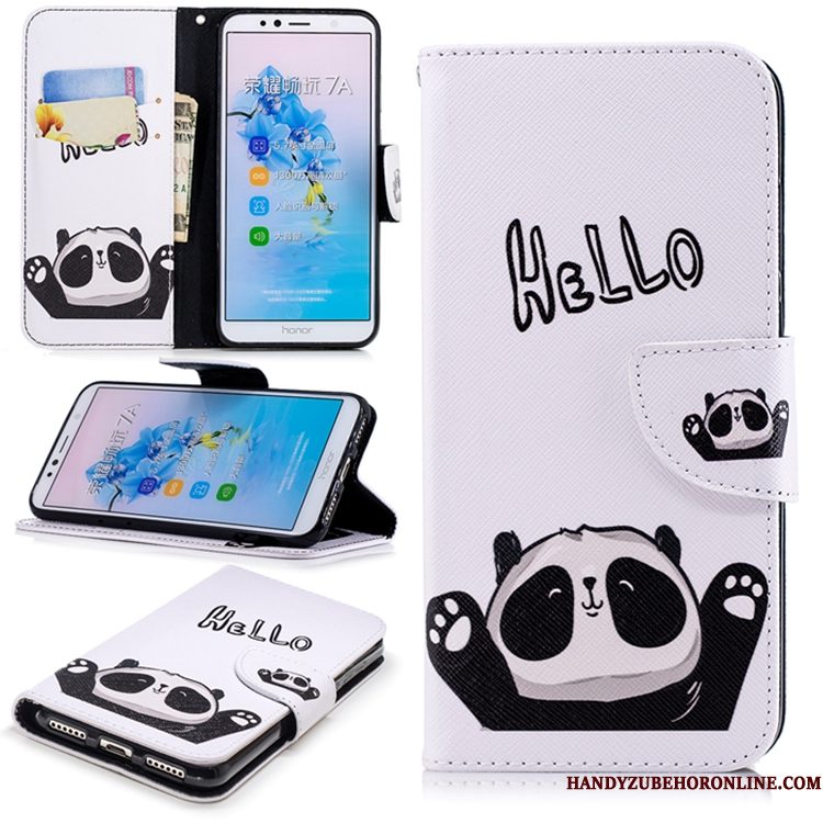 Hoesje Huawei Y6 2018 Zakken Anti-fall Wit, Hoes Huawei Y6 2018 Folio