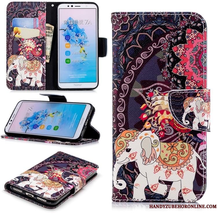 Hoesje Huawei Y6 2018 Zakken Anti-fall Wit, Hoes Huawei Y6 2018 Folio