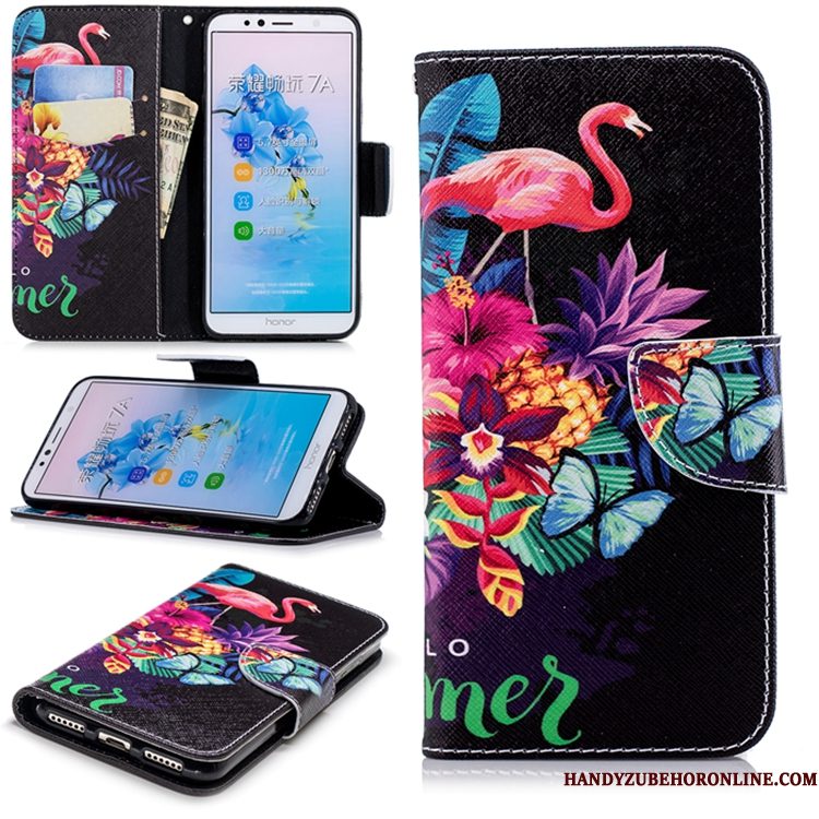 Hoesje Huawei Y6 2018 Zakken Anti-fall Wit, Hoes Huawei Y6 2018 Folio