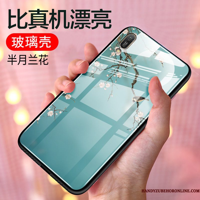 Hoesje Huawei Y6 2019 Bescherming Blauw Mooi, Hoes Huawei Y6 2019 Scheppend Persoonlijk Chinese Stijl