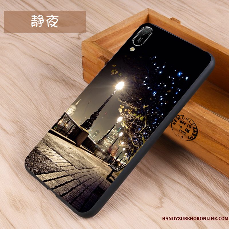 Hoesje Huawei Y6 2019 Bescherming Groen Net Red, Hoes Huawei Y6 2019 Siliconen Trendy Merk Schrobben