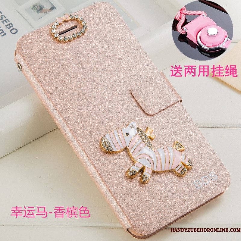 Hoesje Huawei Y6 2019 Bescherming Wittelefoon, Hoes Huawei Y6 2019 Leer Hanger Anti-fall