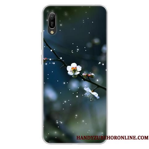 Hoesje Huawei Y6 2019 Scheppend Telefoon Zwart, Hoes Huawei Y6 2019 Spotprent Persoonlijk Anti-fall