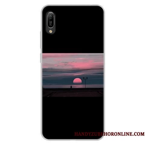 Hoesje Huawei Y6 2019 Scheppend Telefoon Zwart, Hoes Huawei Y6 2019 Spotprent Persoonlijk Anti-fall