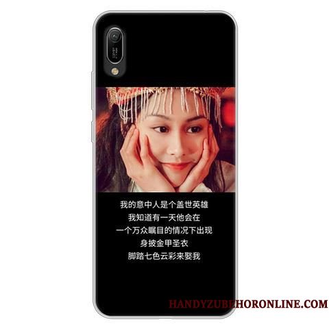 Hoesje Huawei Y6 2019 Scheppend Telefoon Zwart, Hoes Huawei Y6 2019 Spotprent Persoonlijk Anti-fall