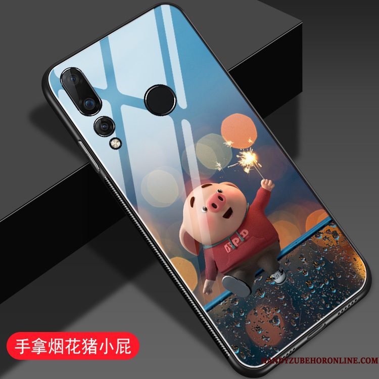 Hoesje Huawei Y6 2019 Siliconen Anti-fall Spiegel, Hoes Huawei Y6 2019 Zakken Net Red Glas