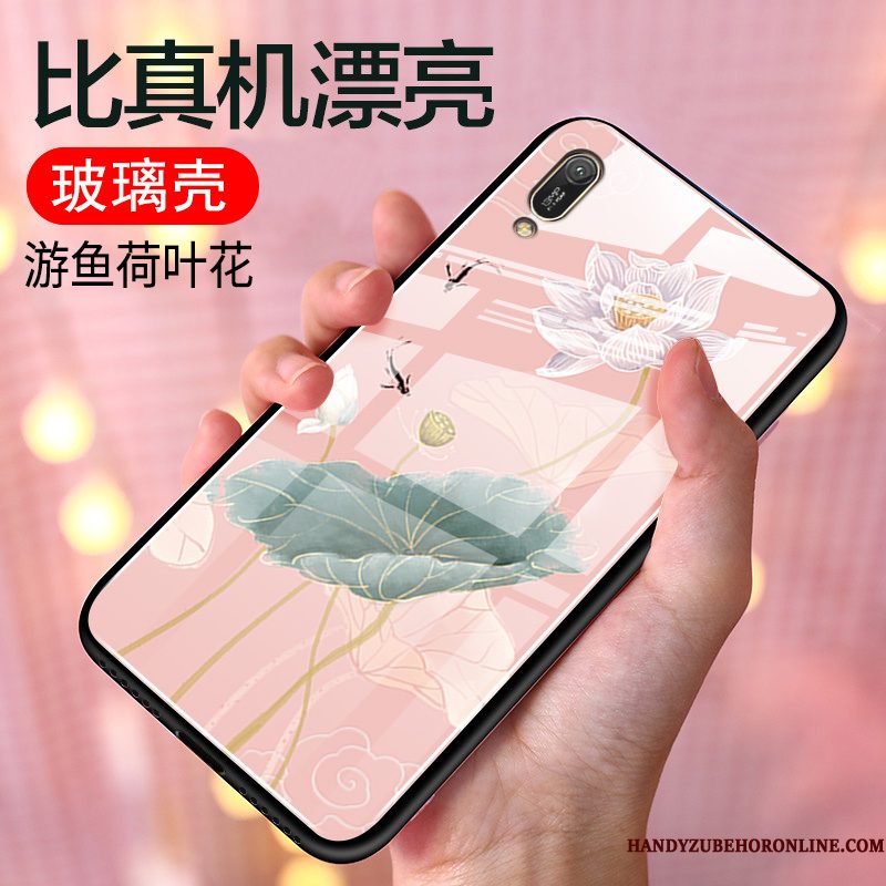 Hoesje Huawei Y6 2019 Siliconen Chinese Stijltelefoon, Hoes Huawei Y6 2019 Zakken Roze Vers