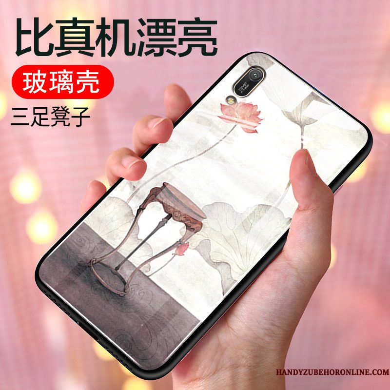 Hoesje Huawei Y6 2019 Siliconen Chinese Stijltelefoon, Hoes Huawei Y6 2019 Zakken Roze Vers