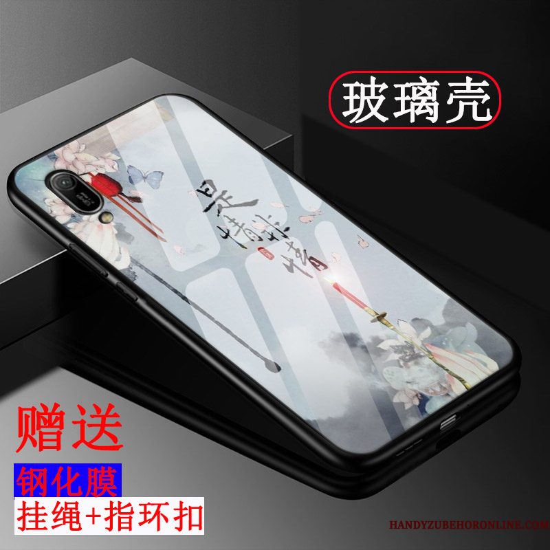 Hoesje Huawei Y6 2019 Siliconen Glas Schrobben, Hoes Huawei Y6 2019 Zakken Pas Geel