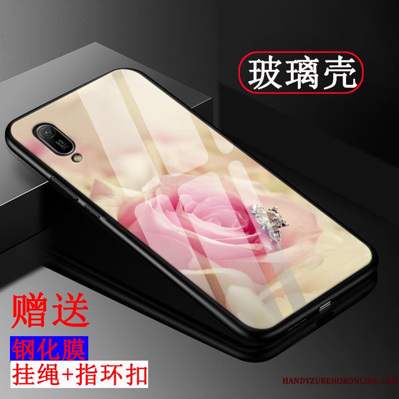 Hoesje Huawei Y6 2019 Siliconen Glas Schrobben, Hoes Huawei Y6 2019 Zakken Pas Geel