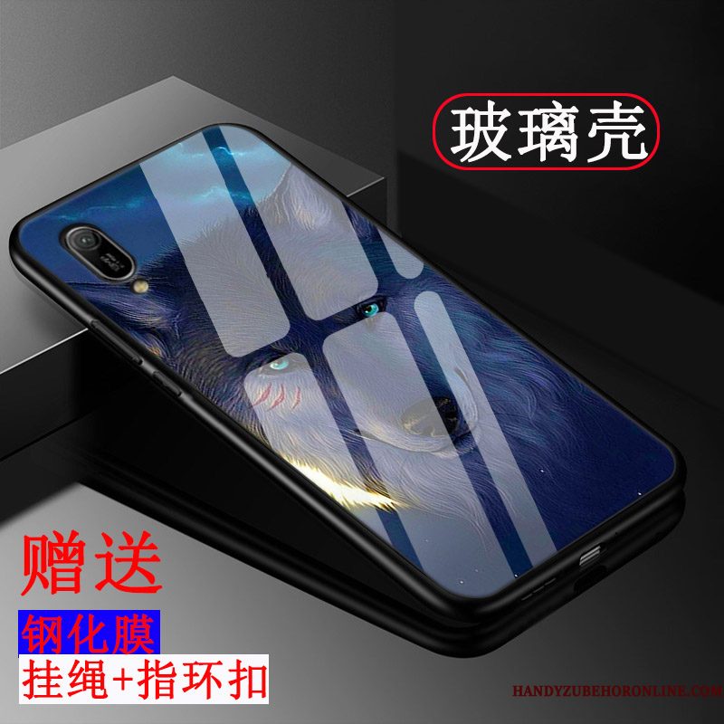 Hoesje Huawei Y6 2019 Siliconen Glas Schrobben, Hoes Huawei Y6 2019 Zakken Pas Geel