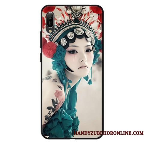 Hoesje Huawei Y6 2019 Spotprent Telefoon Gazen, Hoes Huawei Y6 2019 Zacht Zwart Kant