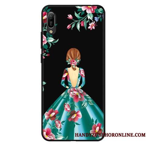 Hoesje Huawei Y6 2019 Spotprent Telefoon Gazen, Hoes Huawei Y6 2019 Zacht Zwart Kant