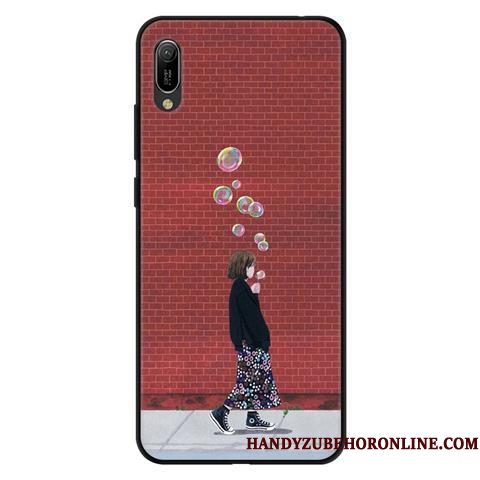 Hoesje Huawei Y6 2019 Spotprent Telefoon Gazen, Hoes Huawei Y6 2019 Zacht Zwart Kant