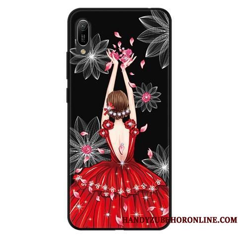 Hoesje Huawei Y6 2019 Spotprent Telefoon Gazen, Hoes Huawei Y6 2019 Zacht Zwart Kant