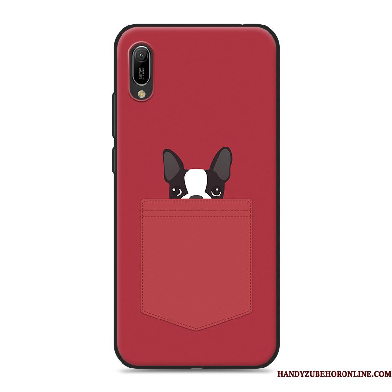 Hoesje Huawei Y6 2019 Zacht Anti-fall Eenvoudige, Hoes Huawei Y6 2019 Siliconen Telefoon Net Red