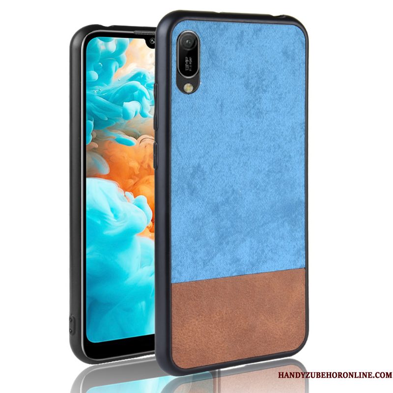 Hoesje Huawei Y6 2019 Zacht Gemengde Kleuren Anti-fall, Hoes Huawei Y6 2019 Bescherming Schrobben Blauw