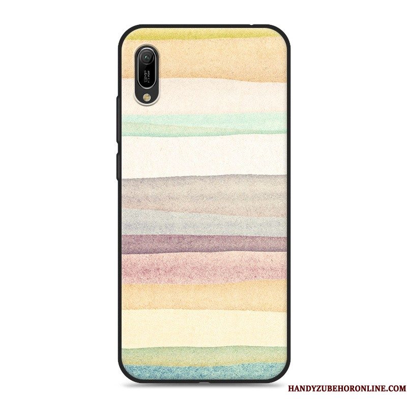 Hoesje Huawei Y6 2019 Zacht Rozetelefoon, Hoes Huawei Y6 2019 Spotprent