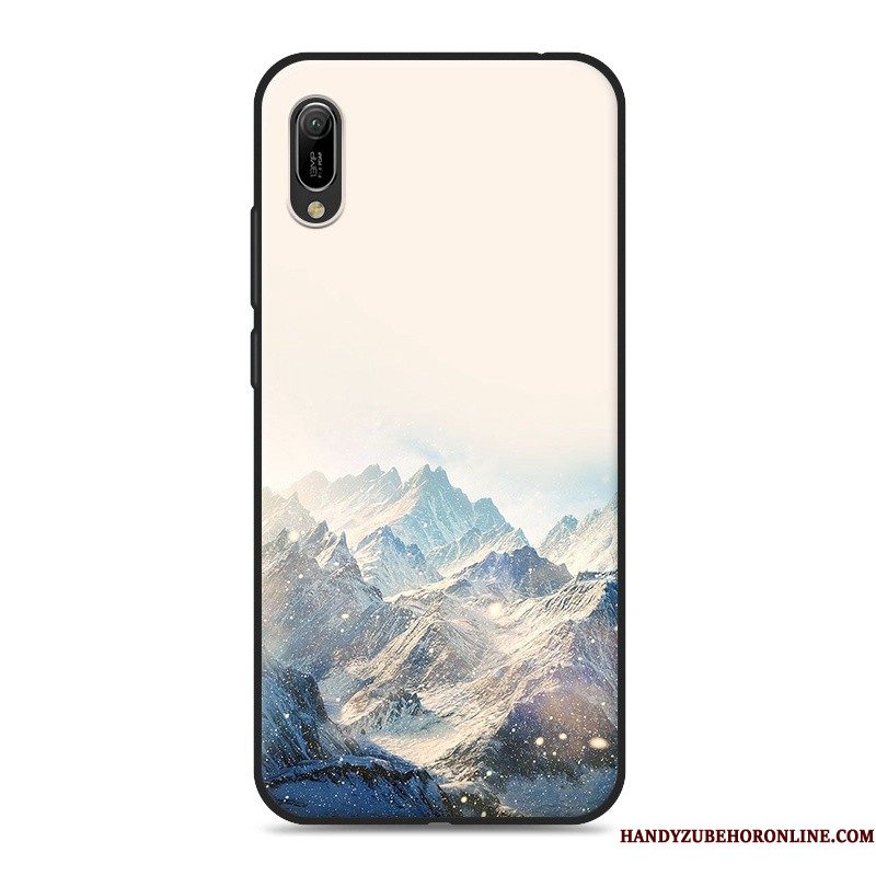 Hoesje Huawei Y6 2019 Zacht Rozetelefoon, Hoes Huawei Y6 2019 Spotprent