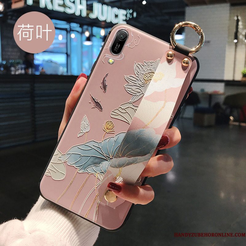 Hoesje Huawei Y6 2019 Zakken Anti-fall Wit, Hoes Huawei Y6 2019 Zacht Wind Kunst