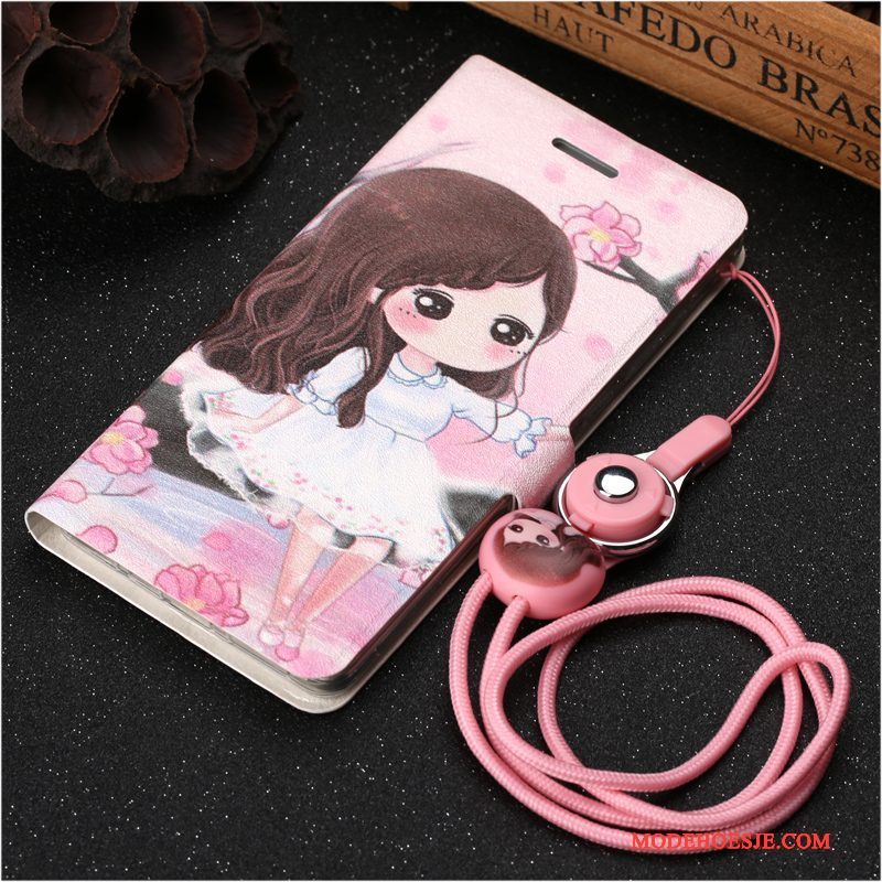 Hoesje Huawei Y6 Pro 2017 Bescherming Telefoon Anti-fall, Hoes Huawei Y6 Pro 2017 Leer Hanger Wit