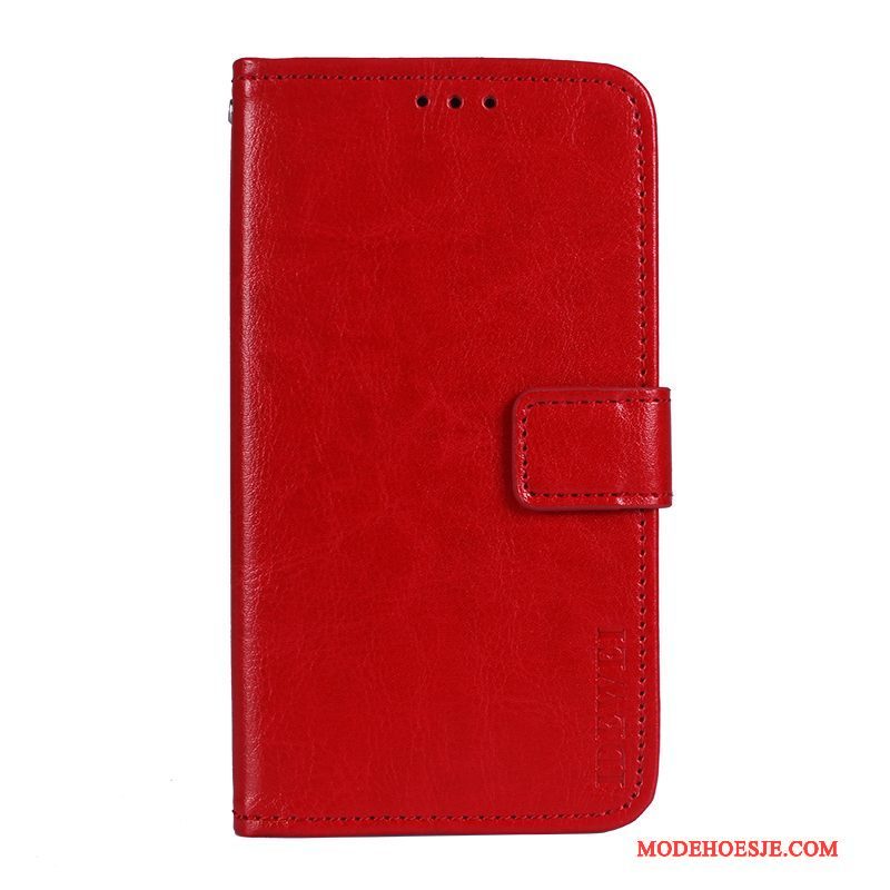 Hoesje Huawei Y6 Pro 2017 Folio Rood, Hoes Huawei Y6 Pro 2017 Leer