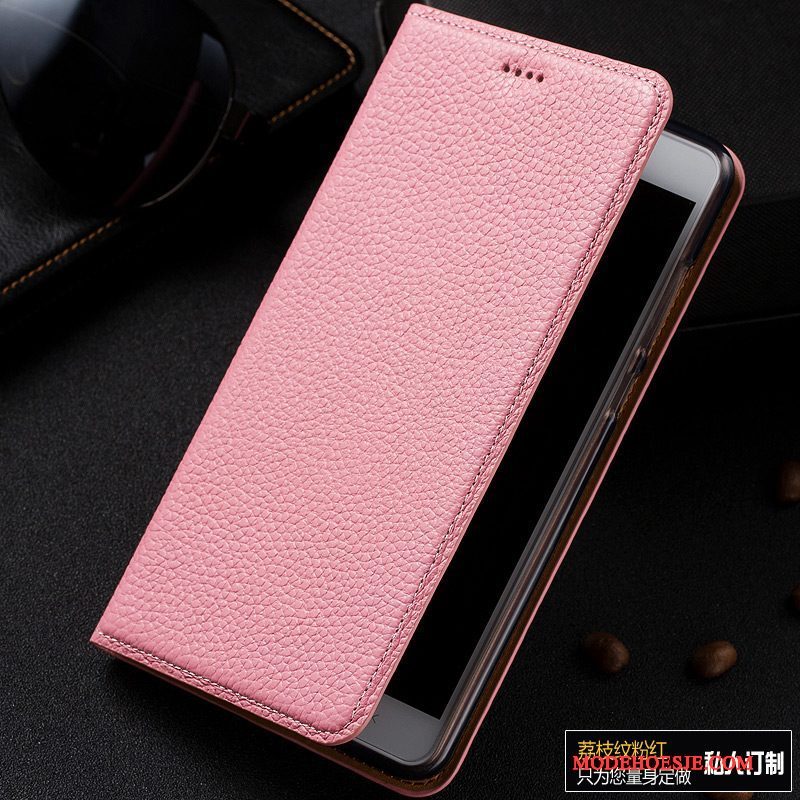 Hoesje Huawei Y6 Pro 2017 Folio Telefoon Roze, Hoes Huawei Y6 Pro 2017 Leer Soort Aziatische Vrucht