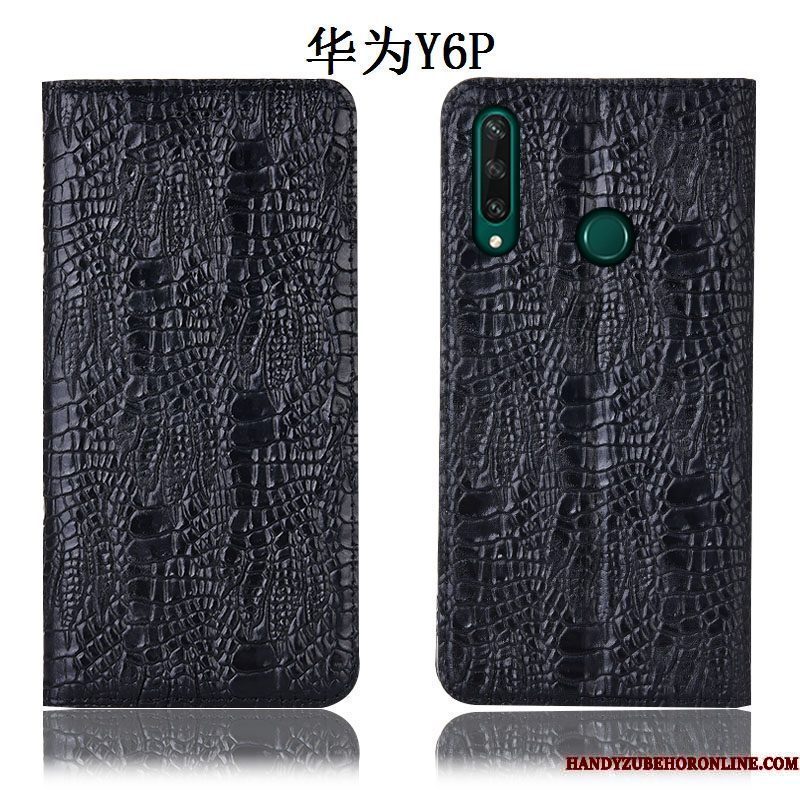 Hoesje Huawei Y6p Bescherming Krokodil Anti-fall, Hoes Huawei Y6p Leer Telefoon Patroon