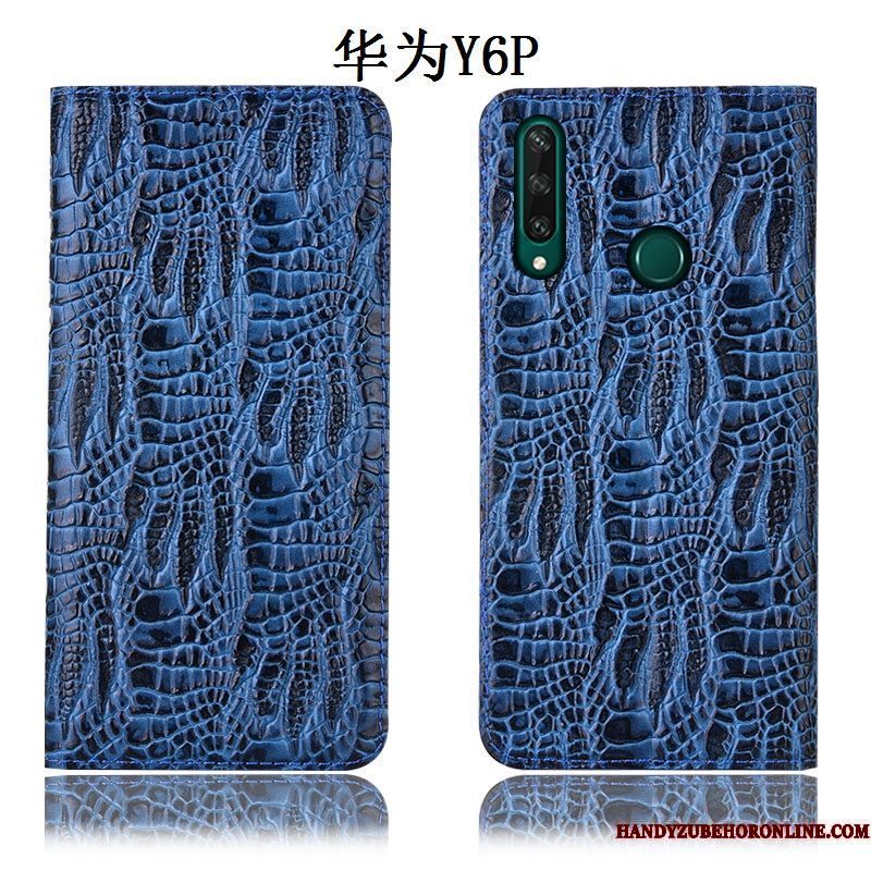 Hoesje Huawei Y6p Bescherming Krokodil Anti-fall, Hoes Huawei Y6p Leer Telefoon Patroon