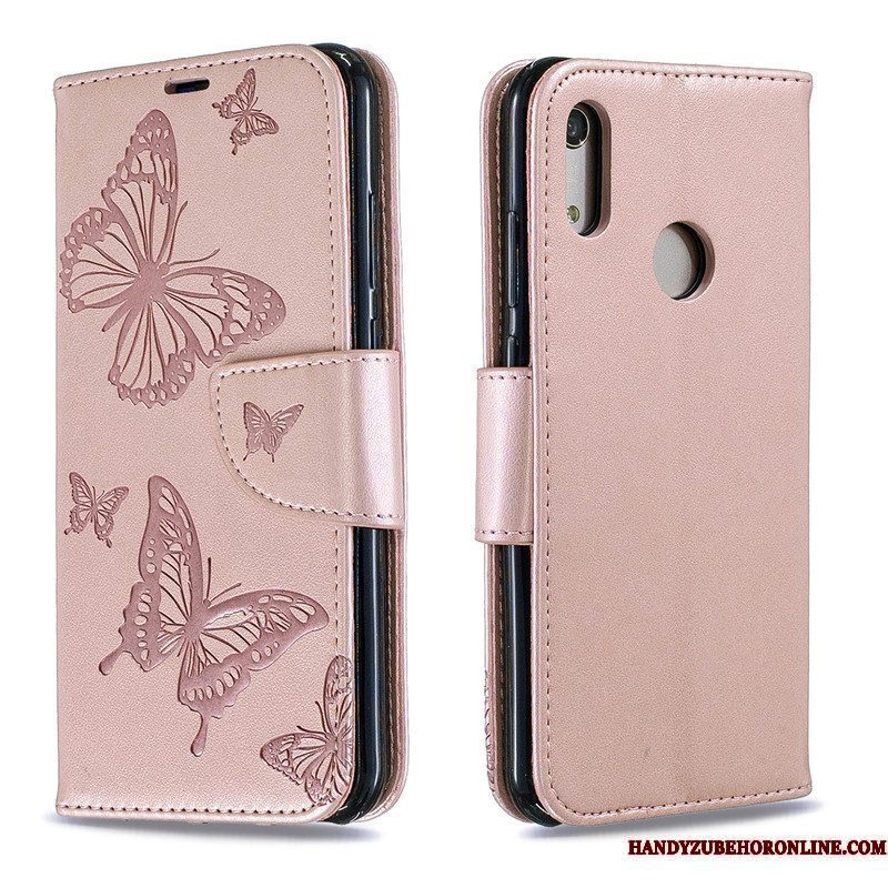 Hoesje Huawei Y6s Reliëf Jeugd Purper, Hoes Huawei Y6s Folio Vlinder Hanger