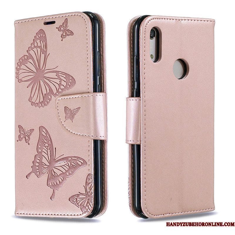 Hoesje Huawei Y6s Reliëf Jeugd Purper, Hoes Huawei Y6s Folio Vlinder Hanger