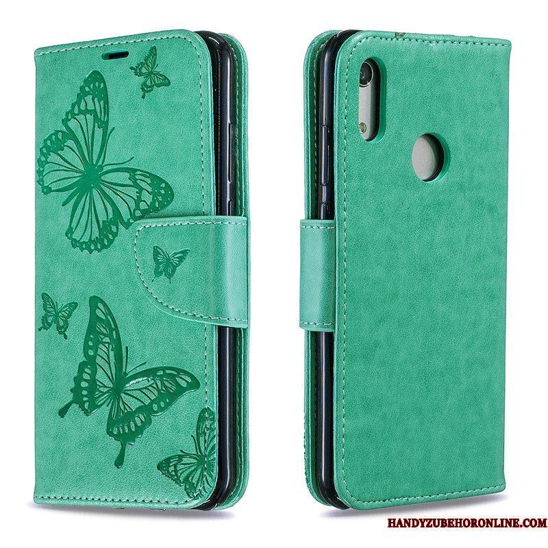 Hoesje Huawei Y6s Reliëf Jeugd Purper, Hoes Huawei Y6s Folio Vlinder Hanger