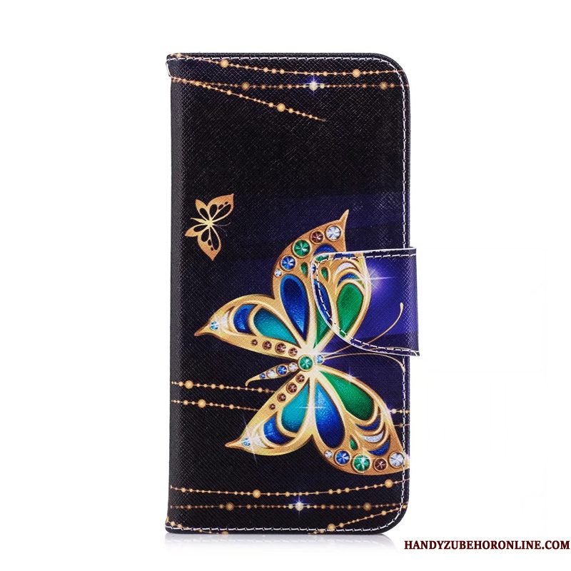 Hoesje Huawei Y7 2018 Leer Telefoon Wit, Hoes Huawei Y7 2018 Bescherming