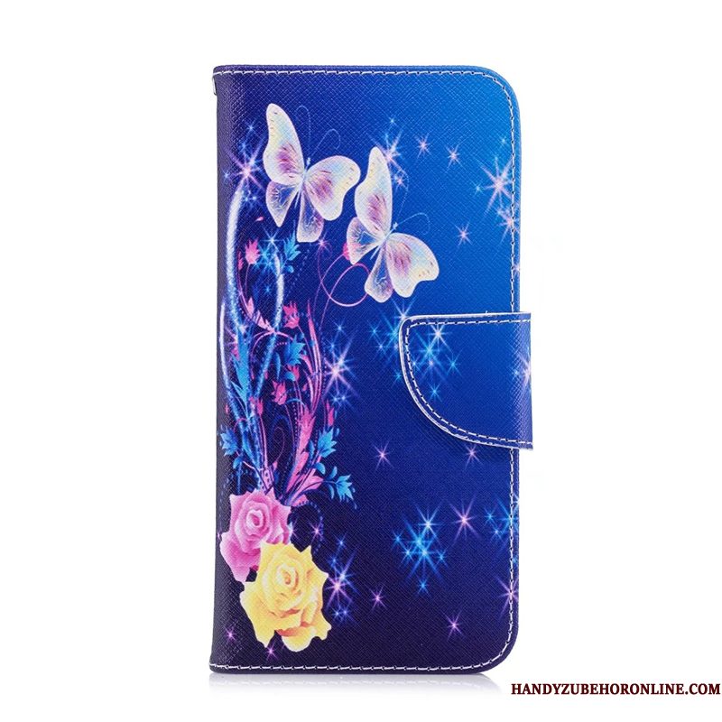 Hoesje Huawei Y7 2018 Leer Telefoon Wit, Hoes Huawei Y7 2018 Bescherming