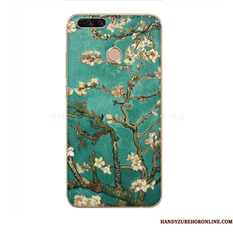 Hoesje Huawei Y7 2018 Scheppend Olieverfschilderij Hoge, Hoes Huawei Y7 2018 Groen Persoonlijk