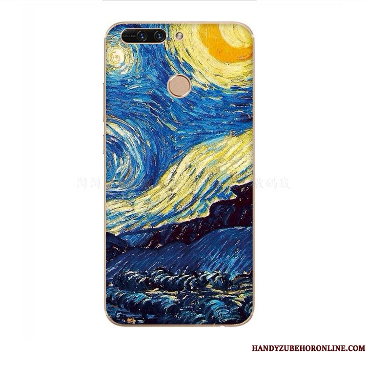 Hoesje Huawei Y7 2018 Scheppend Olieverfschilderij Hoge, Hoes Huawei Y7 2018 Groen Persoonlijk