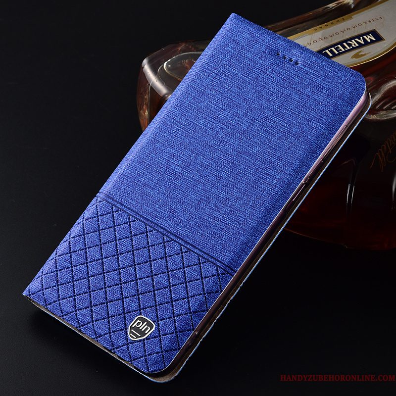 Hoesje Huawei Y7 2019 Bescherming Anti-falltelefoon, Hoes Huawei Y7 2019 Leer Geruite Zwart