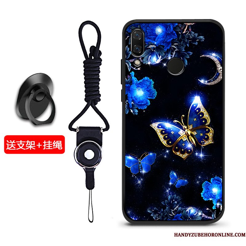 Hoesje Huawei Y7 2019 Bescherming Schrobbentelefoon, Hoes Huawei Y7 2019 Zacht Blauw