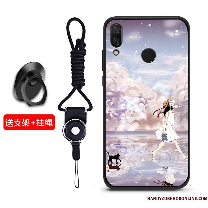 Hoesje Huawei Y7 2019 Bescherming Schrobbentelefoon, Hoes Huawei Y7 2019 Zacht Blauw