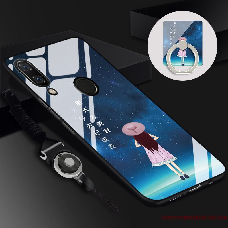 Hoesje Huawei Y7 2019 Bescherming Skärmskydd Zwart, Hoes Huawei Y7 2019 Siliconen Telefoon Tempereren