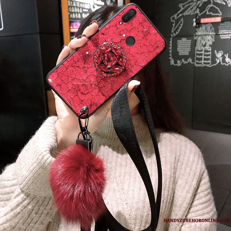 Hoesje Huawei Y7 2019 Bescherming Trend Net Red, Hoes Huawei Y7 2019 Zacht Hanger Persoonlijk