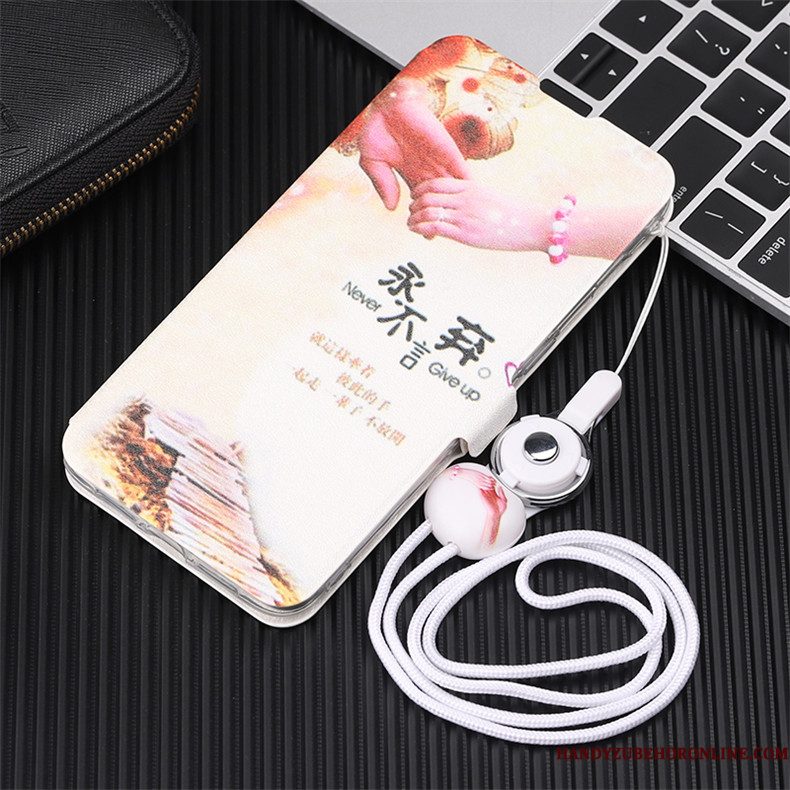 Hoesje Huawei Y7 2019 Leer Hangertelefoon, Hoes Huawei Y7 2019 Zacht Rood