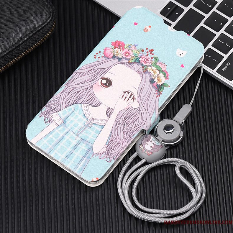 Hoesje Huawei Y7 2019 Leer Hangertelefoon, Hoes Huawei Y7 2019 Zacht Rood