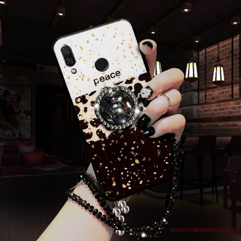 Hoesje Huawei Y7 2019 Siliconen Goud Nieuw, Hoes Huawei Y7 2019 Zacht Luipaard Trendy Merk